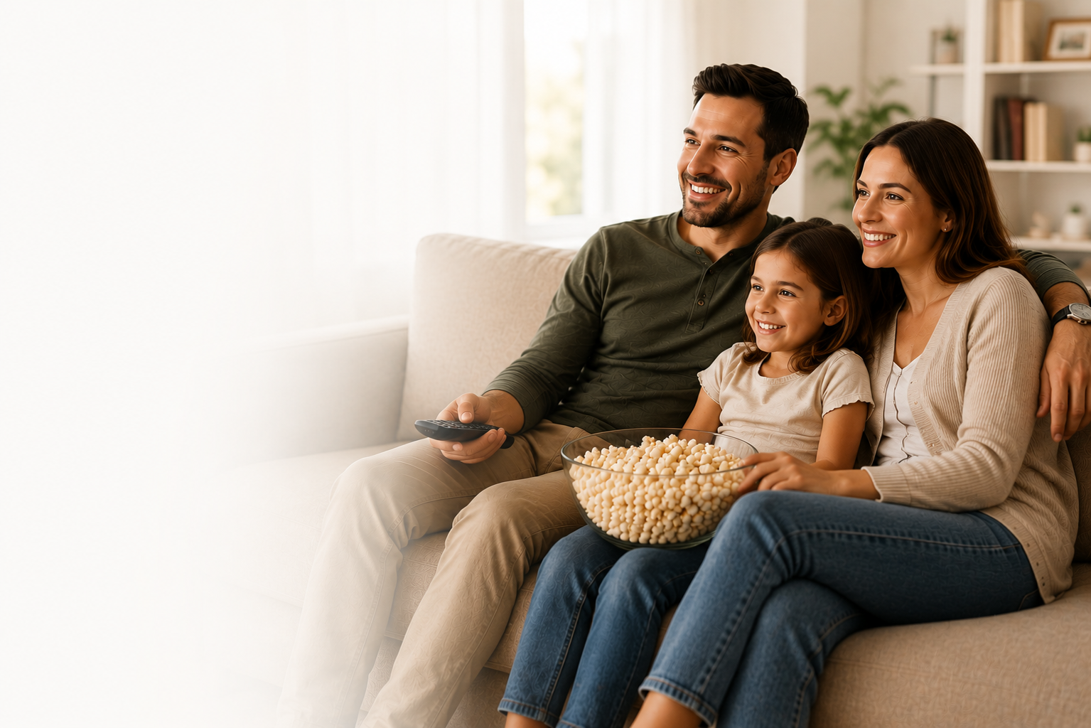 Family watching CleanStream together