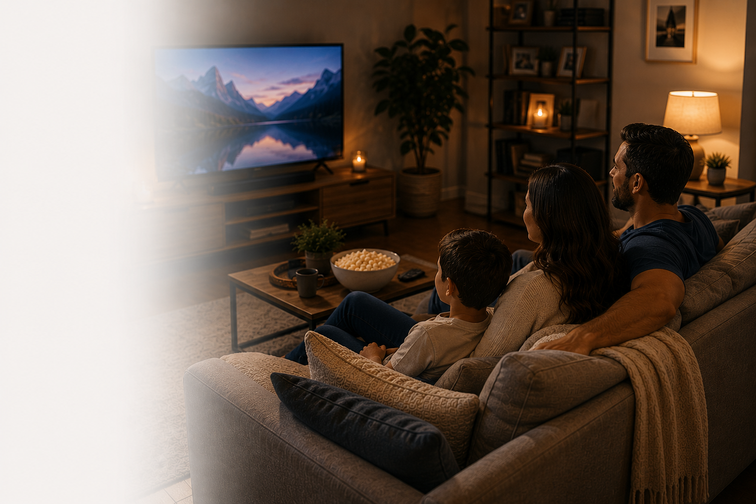 Family watching CleanStream together