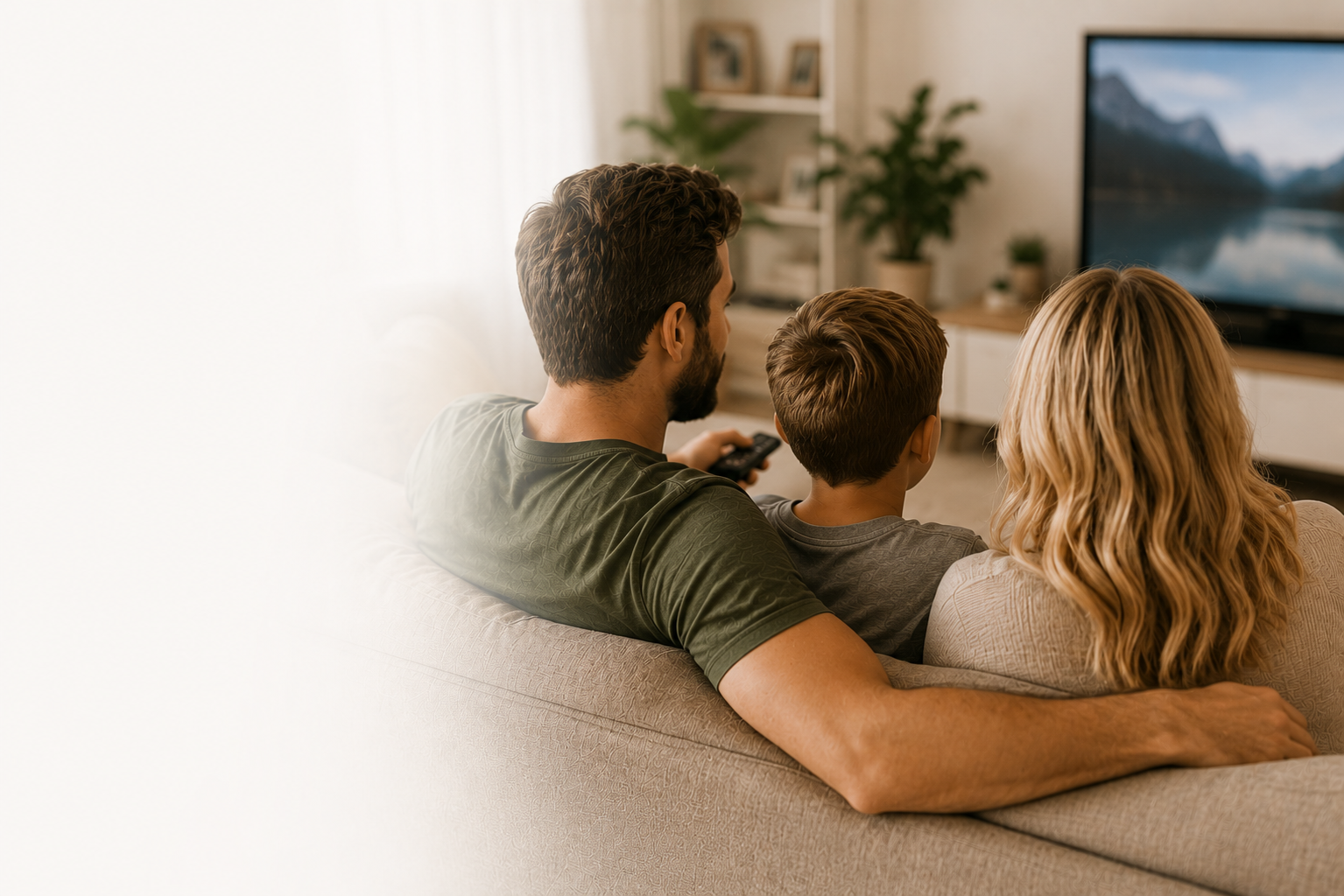 Family watching CleanStream together