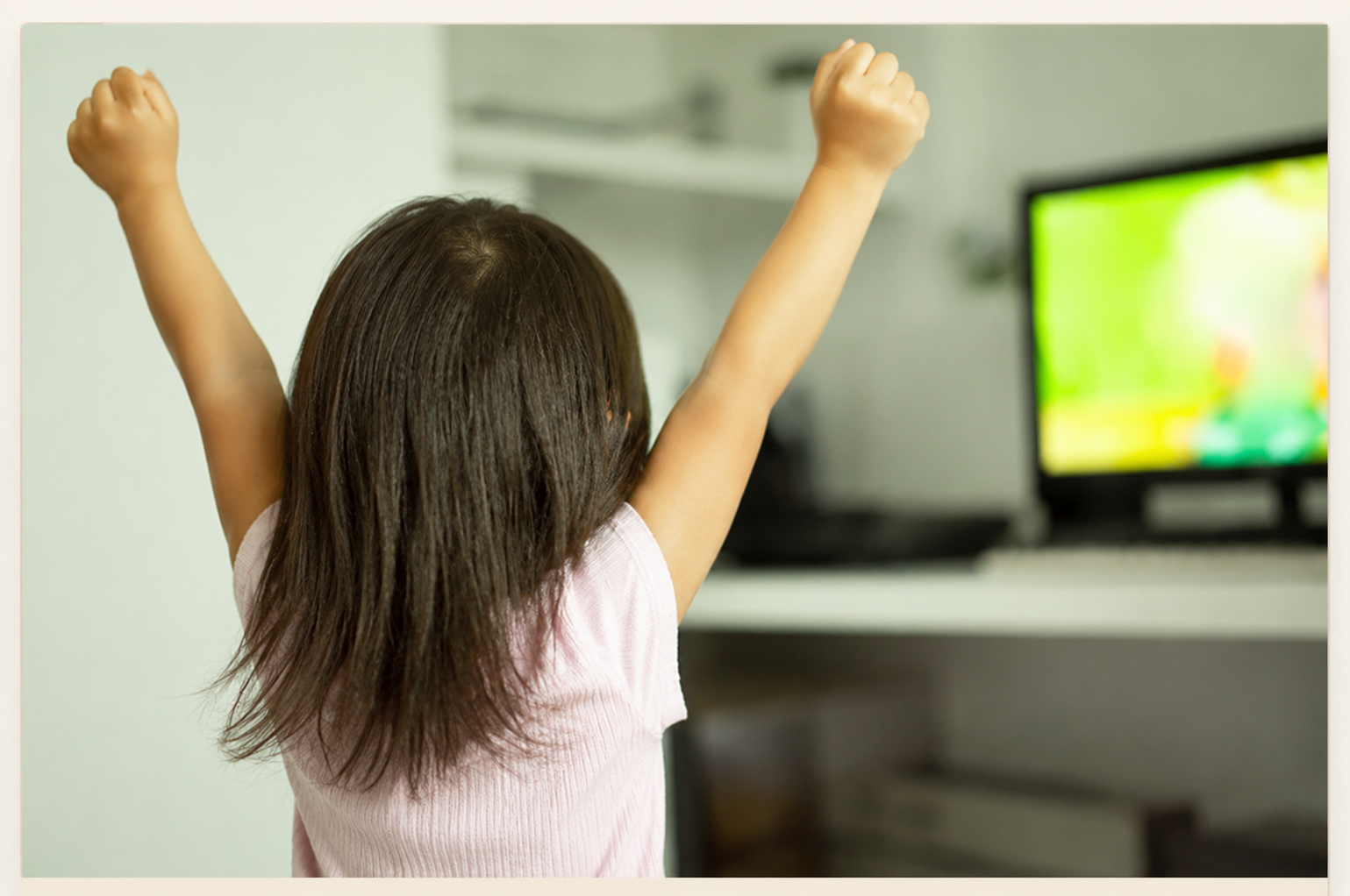 Child enjoying cleaner viewing
